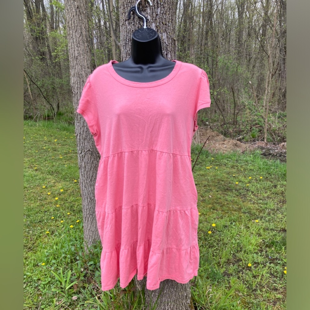 Time & Tru Pink Dress with Pockets Pretty Pink Midi Dress Size Large Size 12-14